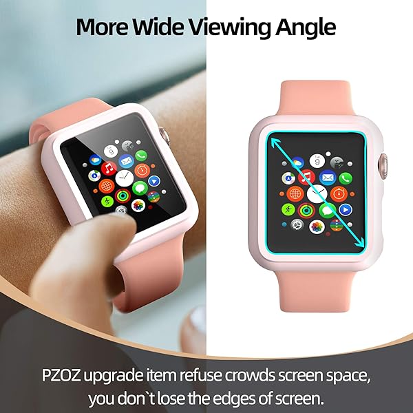 pzoz Buy Pzoz Slim Case for Apple Watch Series 2/3 - 42mm Screen Protector & Matte Bumper in Pink | Full Coverage Defense for iWatch - View 7 of 8