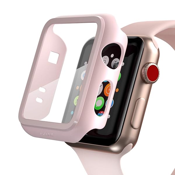 pzoz Buy Pzoz Slim Case for Apple Watch Series 2/3 - 42mm Screen Protector & Matte Bumper in Pink | Full Coverage Defense for iWatch - View 2 of 8