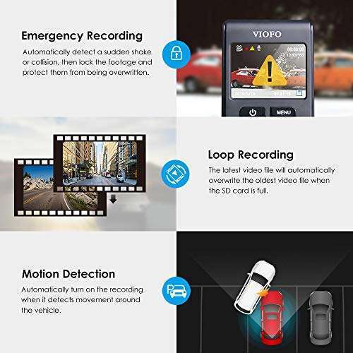 VIOFO Dash Cam VIOFO A119 V3 2K 2560x1440P Quad HD+ Car Dash Camera, Ultra Clear Night Vision, 140-Degree Wide Angle, GPS Included, Buffered Parking Mode, True HDR, Motion Detection, Time Lapse - View 11 of 11