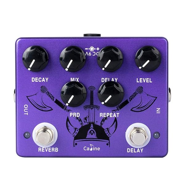 Caline Caline Pedals CP-80 Reverb Delay Effects Pedal for Acoustic Electric Guitar True Bypass Metal Purple - View 2 of 6