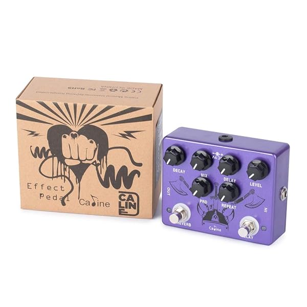 Caline Caline Pedals CP-80 Reverb Delay Effects Pedal for Acoustic Electric Guitar True Bypass Metal Purple - View 6 of 6