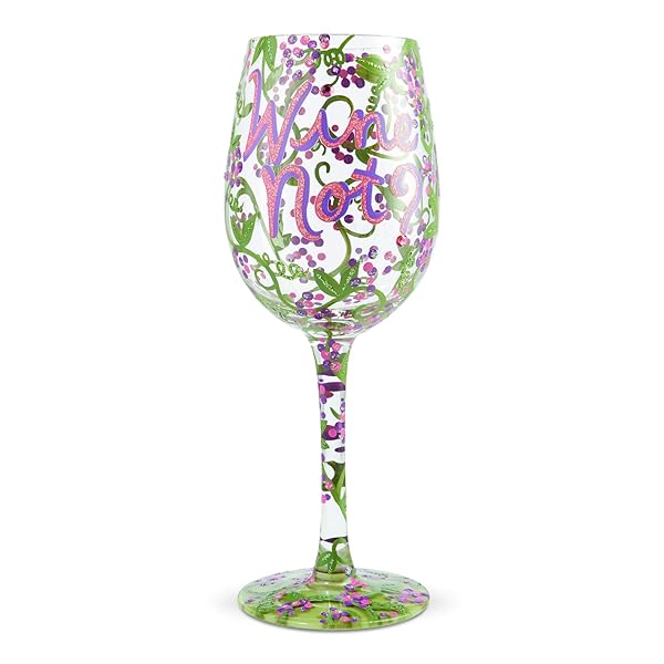 Enesco Shop Enesco Lolita Hand-Painted Artisan Wine Glass - Unique Multicolor Design, Perfect Gift!