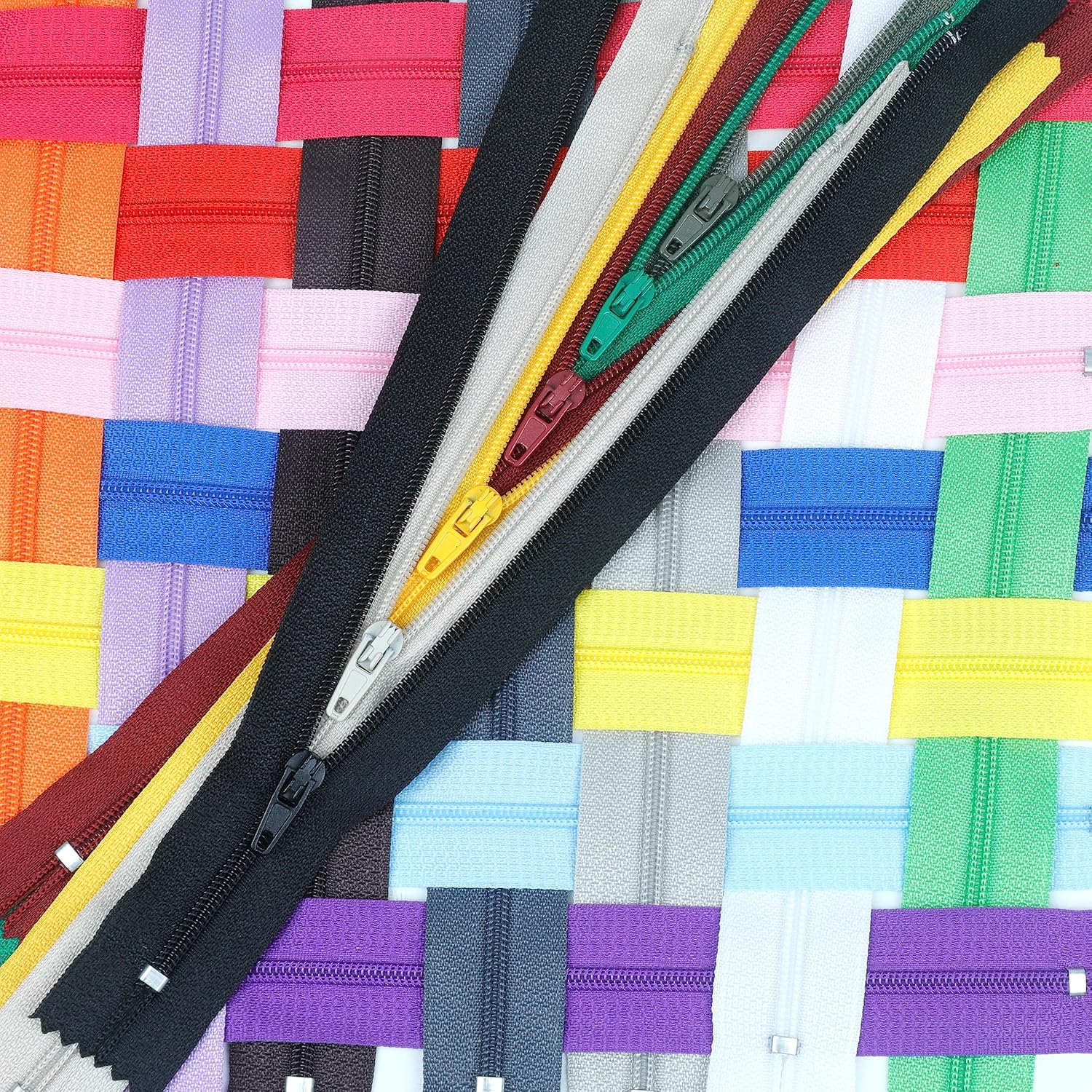 YAKA YAKA 60 Pack 12 Inch Mix Nylon Coil Zippers Bulk for Tailor Sewing Crafts in 20 Colors - View 4 of 8