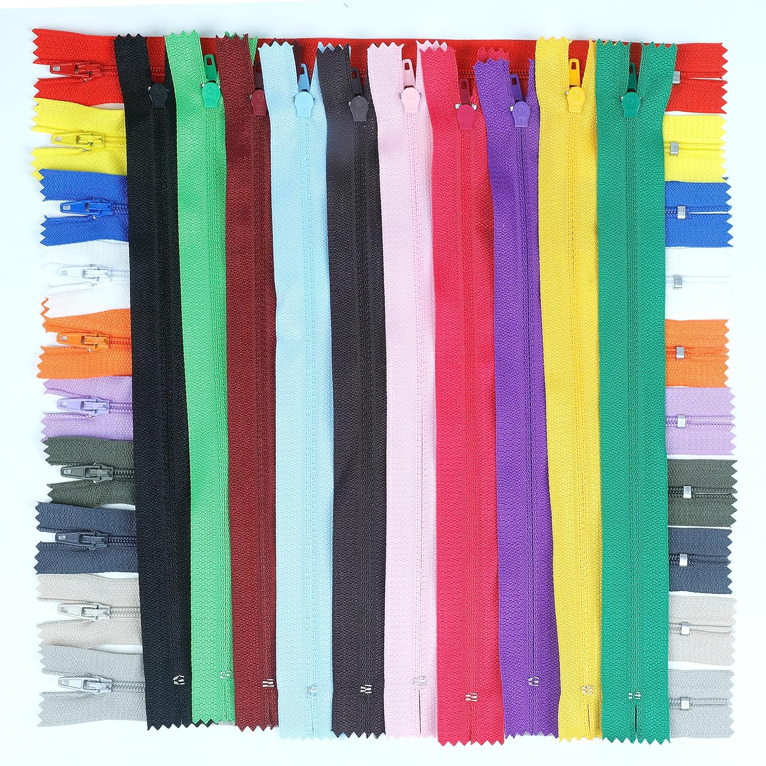 YAKA YAKA 60 Pack 12 Inch Mix Nylon Coil Zippers Bulk for Tailor Sewing Crafts in 20 Colors - View 5 of 8