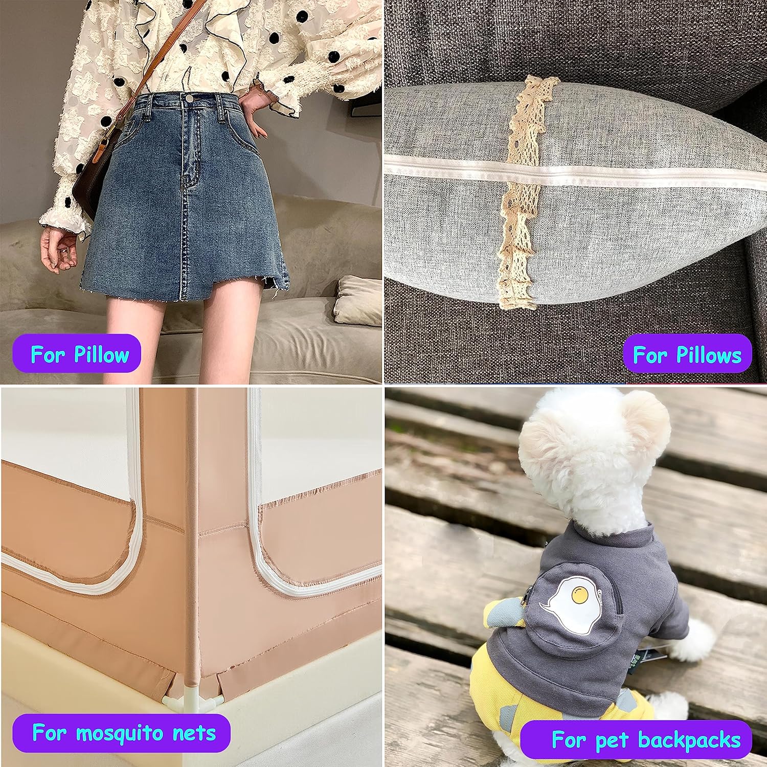 YAKA YAKA 60 Pack 12 Inch Mix Nylon Coil Zippers Bulk for Tailor Sewing Crafts in 20 Colors - View 6 of 8