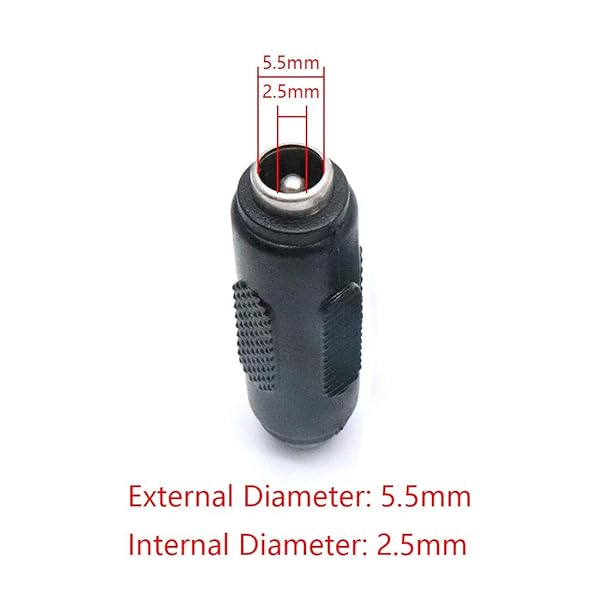 Eilumduo Hxchen 10Pcs DC Female to Female Power Jack Connector Adapter 2.5x5.5mm Ideal for CCTV Camera Connections - View 3 of 4