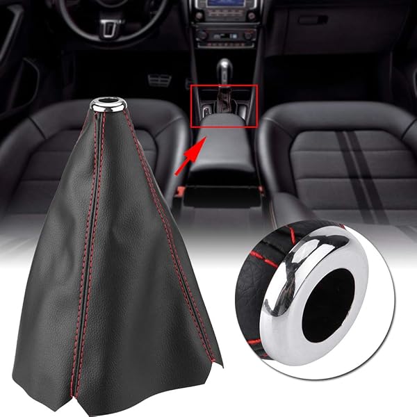 Dweekiy Universal Bright Black PU Leather Gear Shift Boot Cover - Dweekiy Gear Gaiter for Cars - View 3 of 10