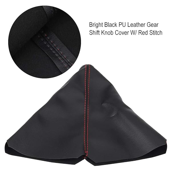 Dweekiy Universal Bright Black PU Leather Gear Shift Boot Cover - Dweekiy Gear Gaiter for Cars - View 6 of 10