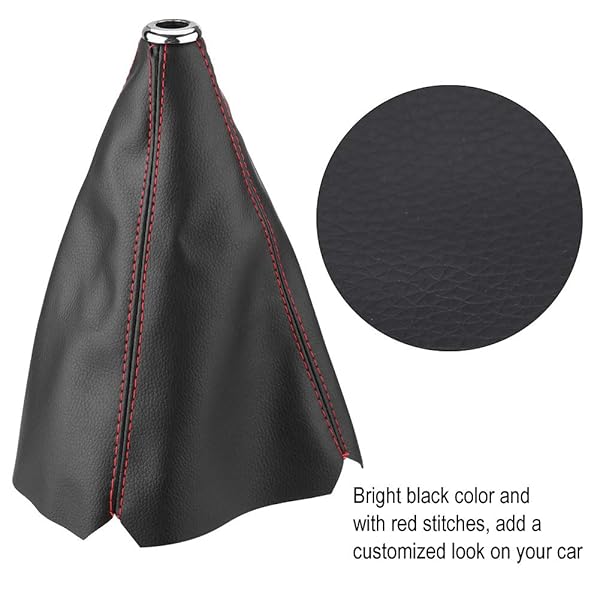 Dweekiy Universal Bright Black PU Leather Gear Shift Boot Cover - Dweekiy Gear Gaiter for Cars - View 7 of 10