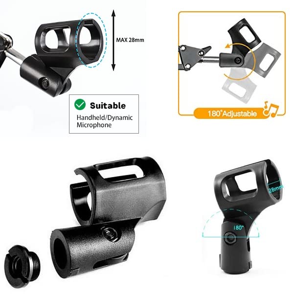 AceTaken Microphone Clip Mic Clamp Mount Holder for Shure Sennheiser Blue Yeti and Nady Microphones - View 5 of 9