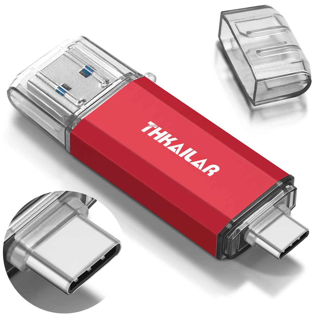 THKAILAR Thkailar 32GB USB C Flash Drive High Speed OTG Compatible with Samsung Mac Pro Laptops Tablets PC Red - View 9 of 9