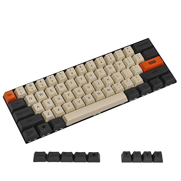 YMDK Carbon Dye Sub Keycaps for Mac - Thick PBT OEM Profile for 104 TKL & 60% MX Switch Keyboards (61 Keys Only)