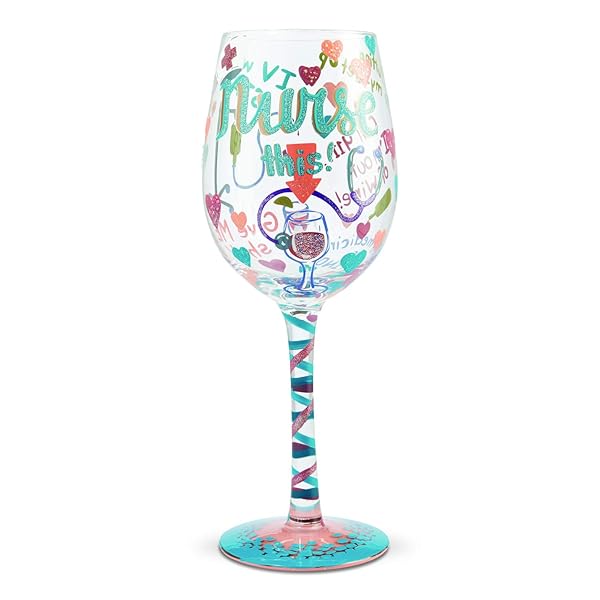 Enesco Enesco Lolita Nurse Hand-Painted Wine Glass - Artisan Multicolor Design, 440ml
