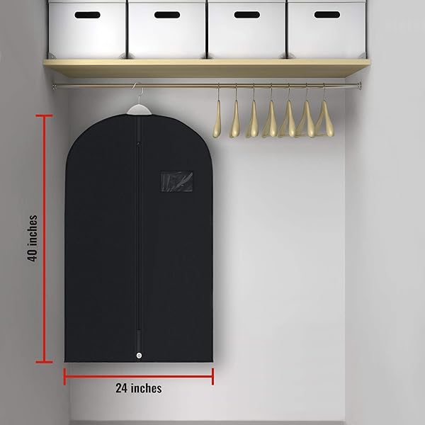 PLX PLX 40 Inch Black Garment Bag for Travel and Clothing Storage Ideal for Dresses Shirts Coats Jackets and Costumes for Men and Women - View 4 of 5