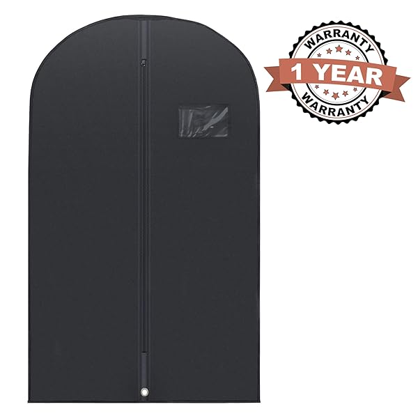 PLX PLX 40 Inch Black Garment Bag for Travel and Clothing Storage Ideal for Dresses Shirts Coats Jackets and Costumes for Men and Women - View 5 of 5