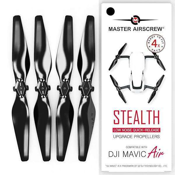 Master Airscrew Master Airscrew Stealth Propellers for DJI Mavic Air - Black, 4 Pack for Enhanced Performance