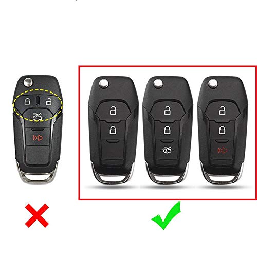 ROYALFOX Royalfox 2/3 Buttons Flip Remote Key Fob Case Cover for 2015-2019 Ford F150 F250 Focus Escort Kuga Everest Fiesta Mustang Edge Ranger - View 4 of 8