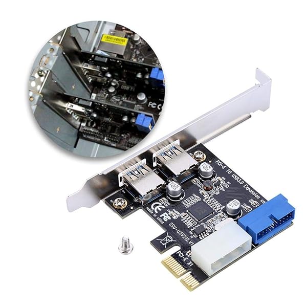Pomya Upgrade Your Desktop: PCI-E to USB 3.0 Expansion Card with 2 Ports & 19PIN Power Connector - 5 Gbps Speed - View 10 of 10