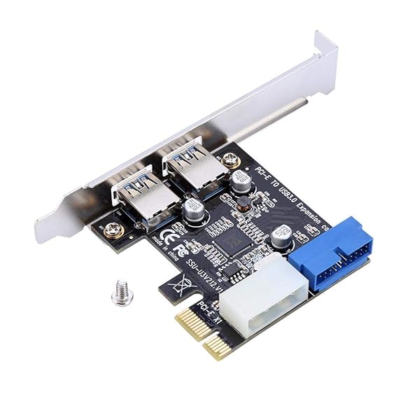 Pomya Upgrade Your Desktop: PCI-E to USB 3.0 Expansion Card with 2 Ports & 19PIN Power Connector - 5 Gbps Speed - View 2 of 10