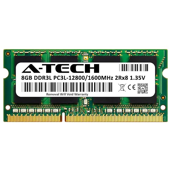 A-Tech A-Tech 8GB DDR3 RAM Replacement for Crucial CT8G3S160BM 1600MHz PC3L-12800 SODIMM Memory Module 204-Pin 1.35V - View 3 of 7