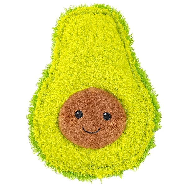 Giftable World Giftable World 7 Inch Plush Smiling Avocado Dog Chew Toy with Squeaker Perfect for Pets