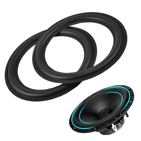 Tihebeyan Tihebeyan 2PCS 8-Inch Perforated Rubber Speaker Surround Repair Parts for DIY Woofer Fix