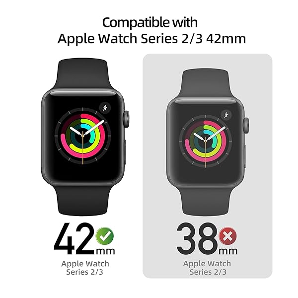 pzoz pzoz Apple Watch Series 2/3 Case with Screen Protector - Slim Matte Bumper for 42mm iWatch - Full Coverage Defense for Men & Women - View 3 of 8