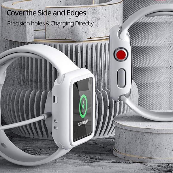 pzoz pzoz Apple Watch Series 2/3 Case with Screen Protector - Slim Matte Bumper for 42mm iWatch - Full Coverage Defense for Men & Women - View 6 of 8