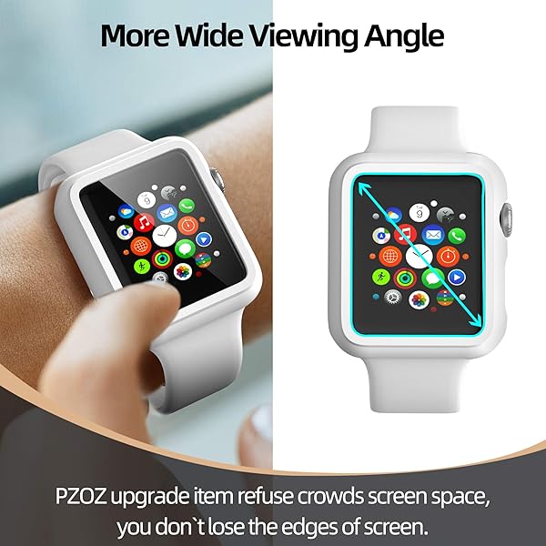 pzoz pzoz Apple Watch Series 2/3 Case with Screen Protector - Slim Matte Bumper for 42mm iWatch - Full Coverage Defense for Men & Women - View 7 of 8