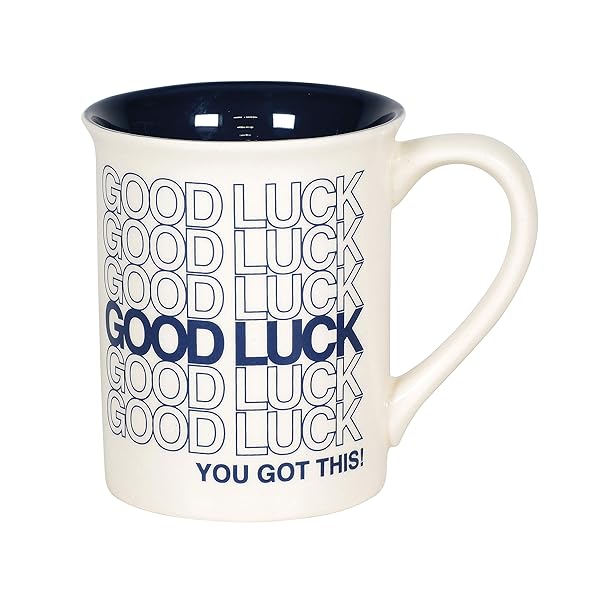 Enesco Enesco Our Name is Mud Good Luck Coffee Mug - Dark Blue & White, Perfect Gift for Coffee Lovers