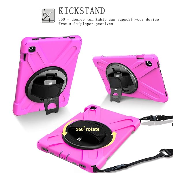 BRAECN BRAECN Protective Case for Samsung Galaxy Tab S5e 10.5 Inch 2019 Hybrid Rugged Shockproof Silicone Cover with Hand Strap and Stand Rose - View 4 of 8