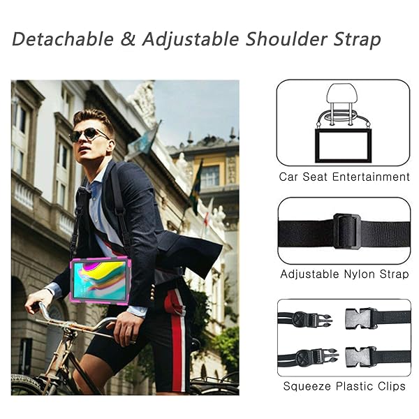 BRAECN BRAECN Protective Case for Samsung Galaxy Tab S5e 10.5 Inch 2019 Hybrid Rugged Shockproof Silicone Cover with Hand Strap and Stand Rose - View 5 of 8