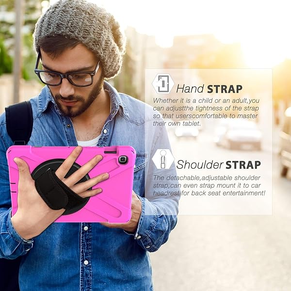 BRAECN BRAECN Protective Case for Samsung Galaxy Tab S5e 10.5 Inch 2019 Hybrid Rugged Shockproof Silicone Cover with Hand Strap and Stand Rose - View 6 of 8