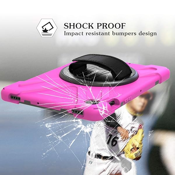 BRAECN BRAECN Protective Case for Samsung Galaxy Tab S5e 10.5 Inch 2019 Hybrid Rugged Shockproof Silicone Cover with Hand Strap and Stand Rose - View 7 of 8