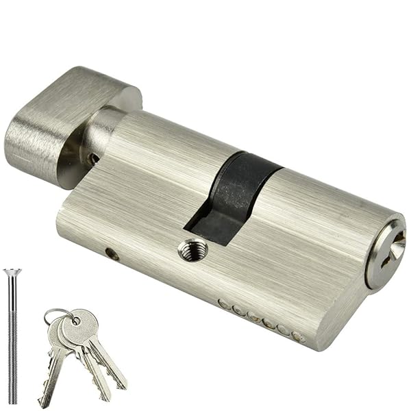 Zopsc Secure Your Home: Anti-Theft Copper Cylinder Lock for Wooden & Aluminum Doors (60mm) - Strong & Durable with Keys