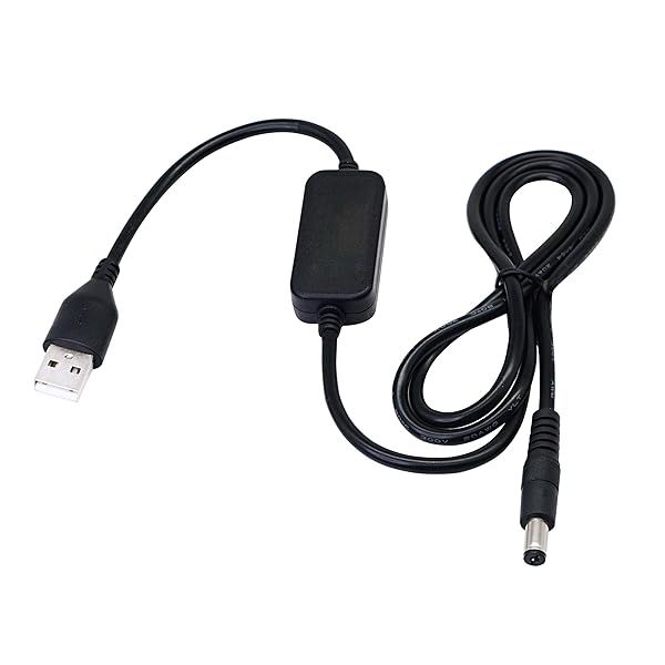SinLoon 3.28ft USB to DC 12V Converter Cable for Cameras, Lamps & Speakers - 5.5x2.1mm Step Up Voltage Solution