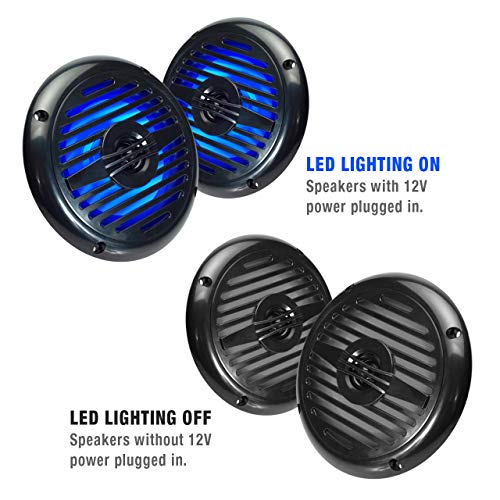 Magnadyne " Magnadyne WR5B-LED 5.25" Water-Resistant 2-Way Speakers with Blue LED - Sold as a Pair" - View 3 of 6