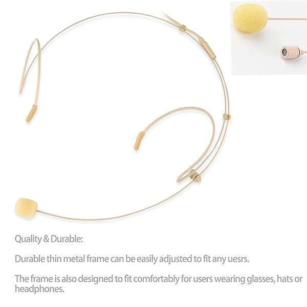 Sujeetec Buy Sujeetec Headworn Microphone Headset for Audio Technica - Perfect for Lectures, Theater, Podcasts & Live Performances - Beige - View 6 of 10