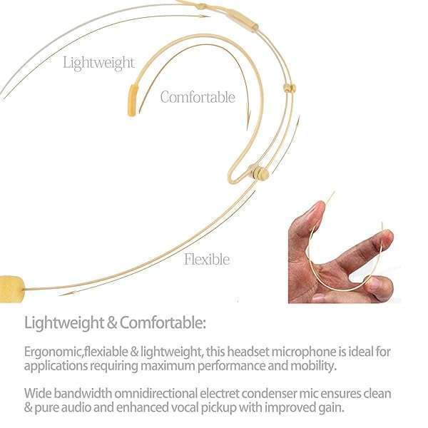 Sujeetec Buy Sujeetec Headworn Microphone Headset for Audio Technica - Perfect for Lectures, Theater, Podcasts & Live Performances - Beige - View 7 of 10