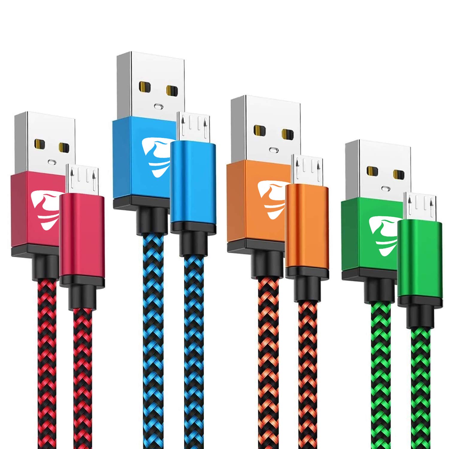 Aioneus Micro USB Cable Fast Charging Cord 4Pack 2FT 3FT 5FT 6FT Compatible with Samsung Galaxy LG Kindle Tablet PS4