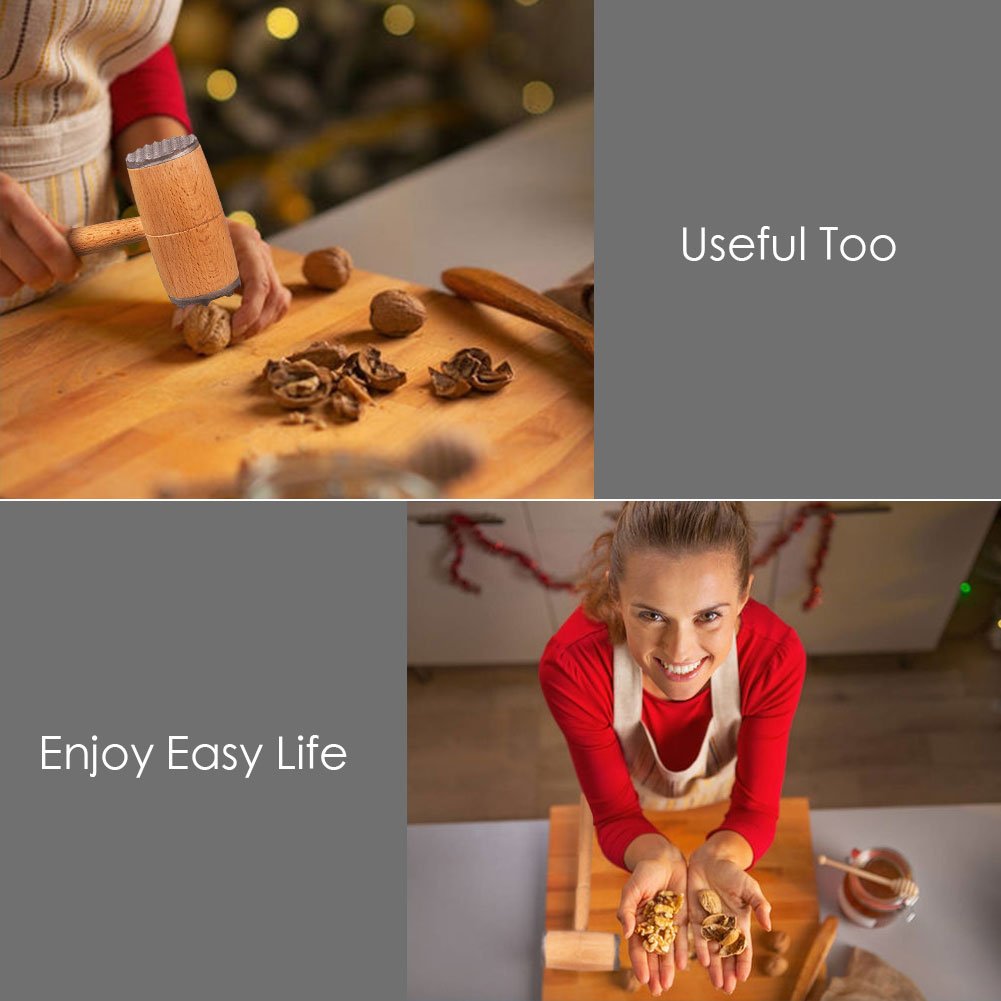 Hztyyier Wooden Dual-Sided Meat Tenderizer Mallet Kitchen Tool for Pounding Pork Lamb Chicken Steak Turkey - View 3 of 8