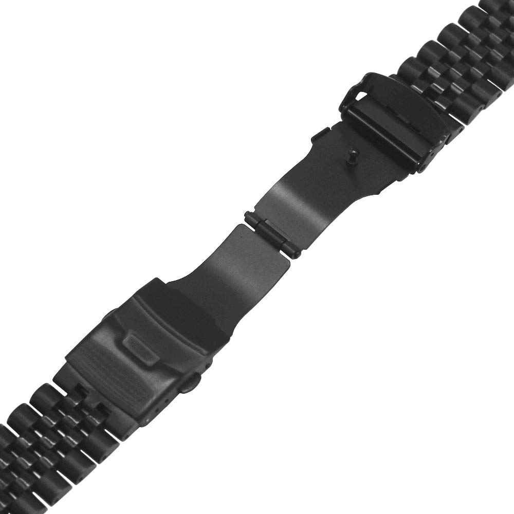 Kai Tian Kai Tian 22mm Black Stainless Steel Watch Band Straps Sturdy Metal Bracelet with Double Locks for Men and Women - View 4 of 7