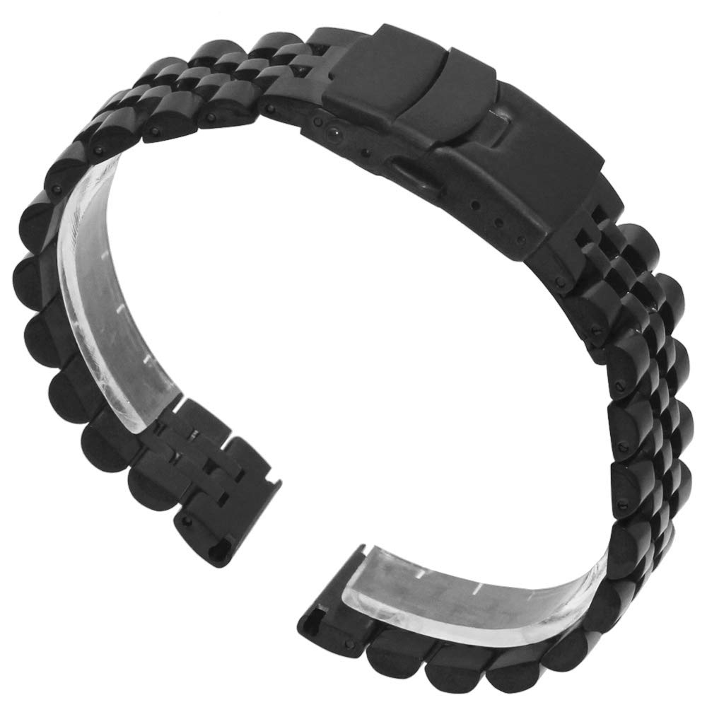 Kai Tian Kai Tian 22mm Black Stainless Steel Watch Band Straps Sturdy Metal Bracelet with Double Locks for Men and Women - View 6 of 7