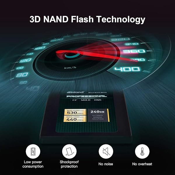 INLAND "INLAND 3 Pack 240GB SSD - 3D NAND SATA III 6Gb/s 2.5" Internal Solid State Drives for Fast Storage Upgrade" - View 6 of 8