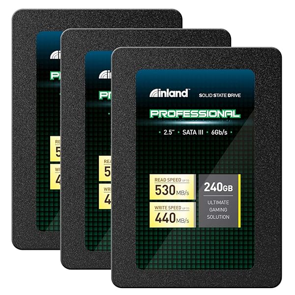 INLAND "INLAND 3 Pack 240GB SSD - 3D NAND SATA III 6Gb/s 2.5" Internal Solid State Drives for Fast Storage Upgrade" - View 2 of 8