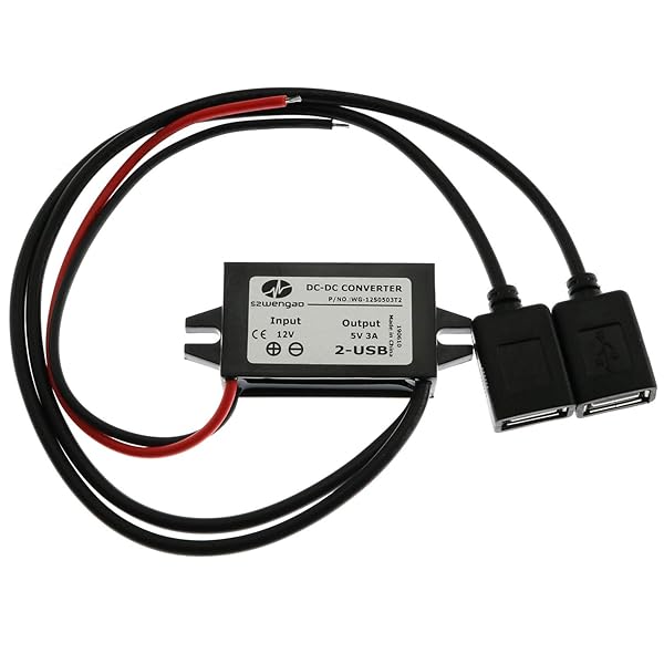 E-outstanding E-Outstanding DC Converter Module 12V to 5V 3A 15W Regulator Step Down Car Power Converter with Double USB Cable - View 2 of 5