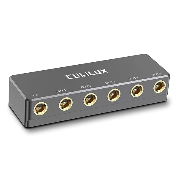 Cubilux "Cubilux 5-Way 1/4" Audio Splitter: Multiport Aux for Instruments, Headphones & Studio Monitors"