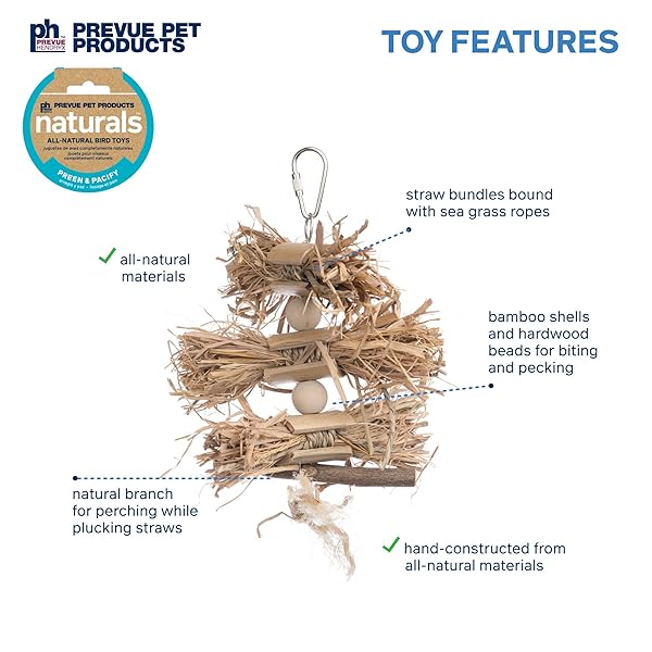 PH Prevue Hendryx Pervue Naturals Preen and Pacify Woodland Harvest Bird Toy for Happy Healthy Birds 62549 - View 3 of 7