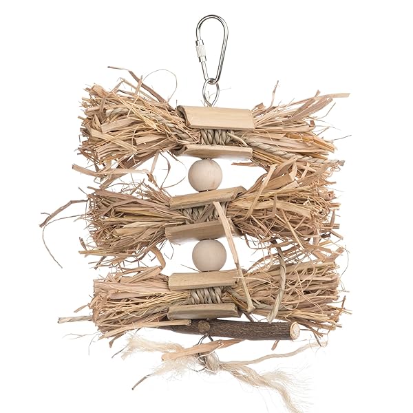 PH Prevue Hendryx Pervue Naturals Preen and Pacify Woodland Harvest Bird Toy for Happy Healthy Birds 62549