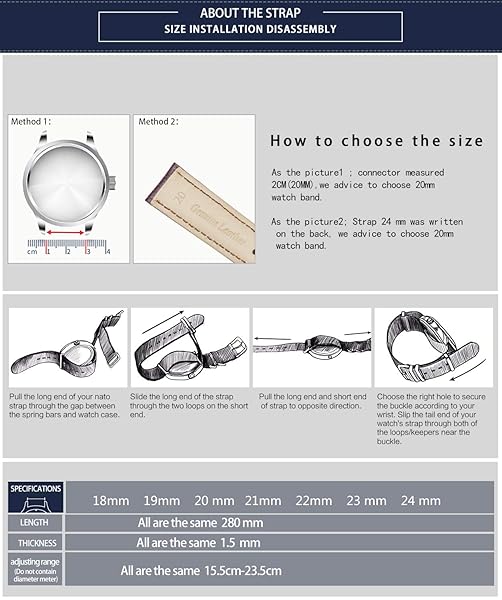 BINLUN BINLUN Premium Nylon Watch Strap Thick Multicolor Bands for Men Women 18mm to 24mm with Heavy Duty Stainless Steel Buckle Black Grey Silver - View 7 of 7